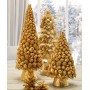 Albero di Natale a rilievo in resina oro con orsetto H.31 cm.