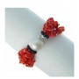 Bracciale GALA 3Fili , in corallo rosso, perle, onice e madreperla .