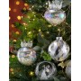 Set 6 palline natalizie in vetro soffiato SEVENTIES Ø 8 cm , Collezione ORNAMENTS