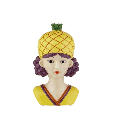 FRUIT GIRL , con cappello Ananas , Vaso ceramica