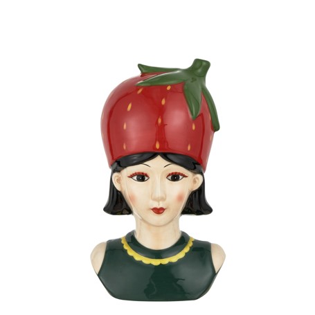 FRUIT GIRL, con cappello fragola , Vaso in ceramica