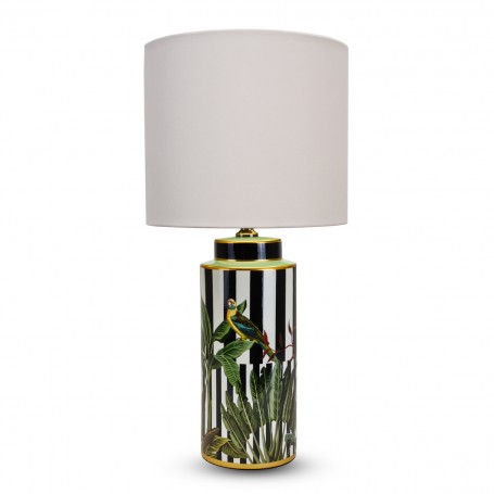 Lampada tonda in porcellana con paralume H.67 cm ICONIC FLOWER