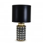 Lampada cilindrica in porcellana H. 57 cm con paralume nero  , Coll. Paglia di Vienna
