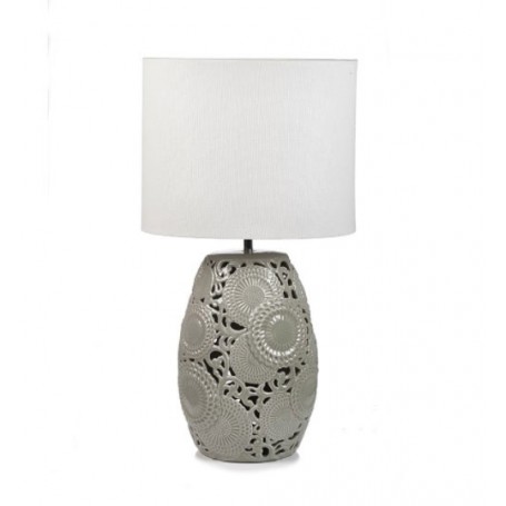Lampada in ceramica  H.cm.65 color Grigio Modello KYOTO