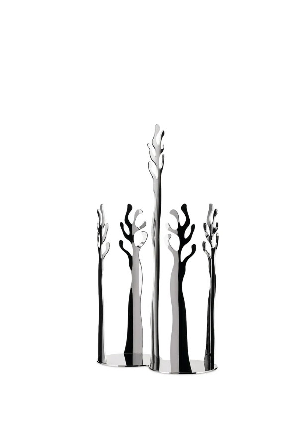 Porta bicchieri doppio inox H. cm.33 , MEDITERRANEO ALESSI