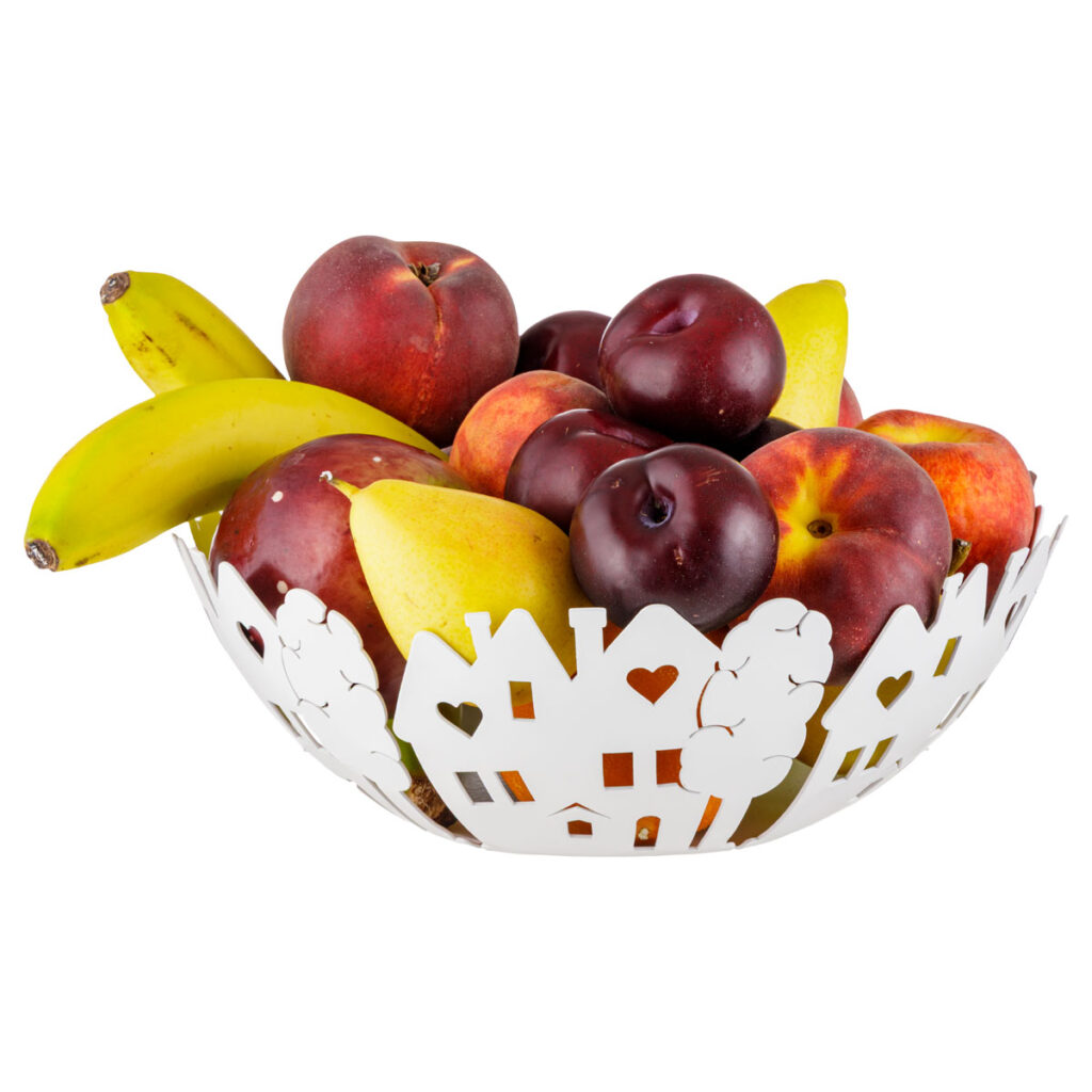 Cesto portafrutta in metallo bianco VILLAGE