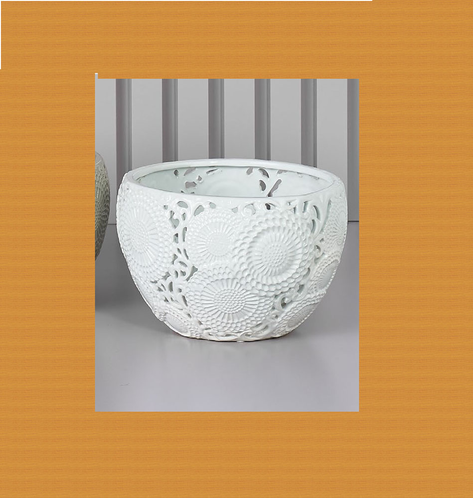 Portapiante Bianco in ceramica   Ø cm.26 KYOTO - HENRIETTE