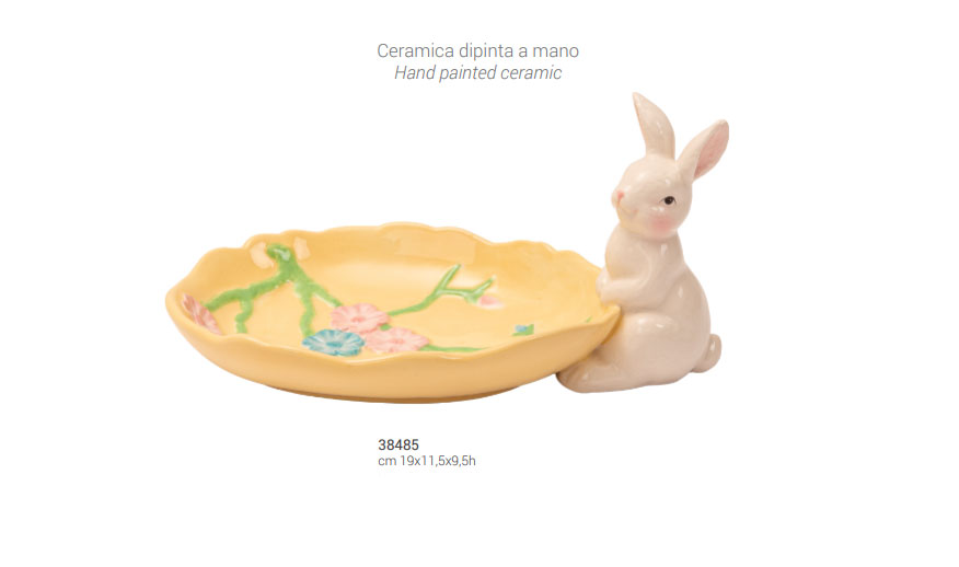 Piattino portadolci pasquale con coniglio