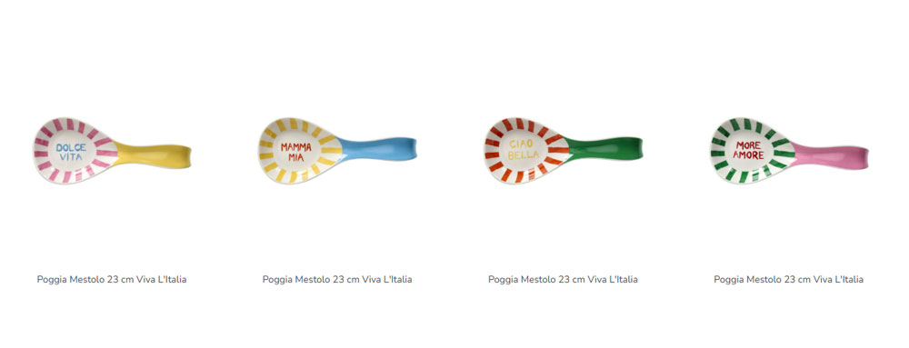 Poggiamestolo porcellana 23 cm Viva L'Italia