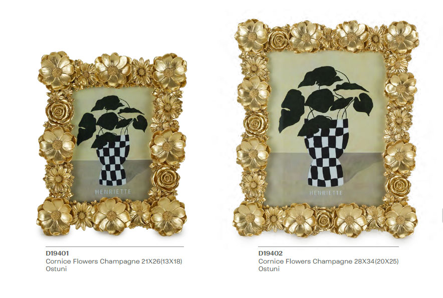 Cornice in resina FLOWERS CHAMPAGNE
