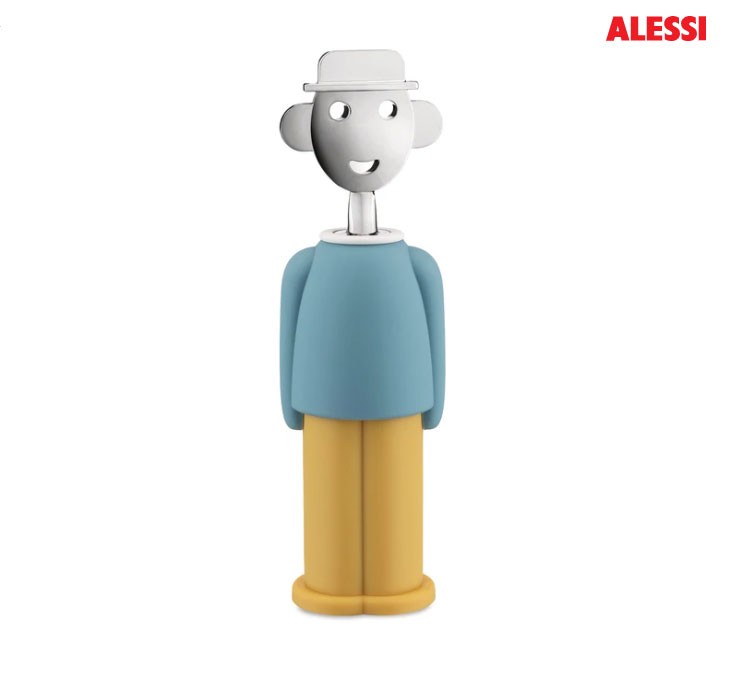 ALESSI, cavatappi celeste " ALESSANDRO M "