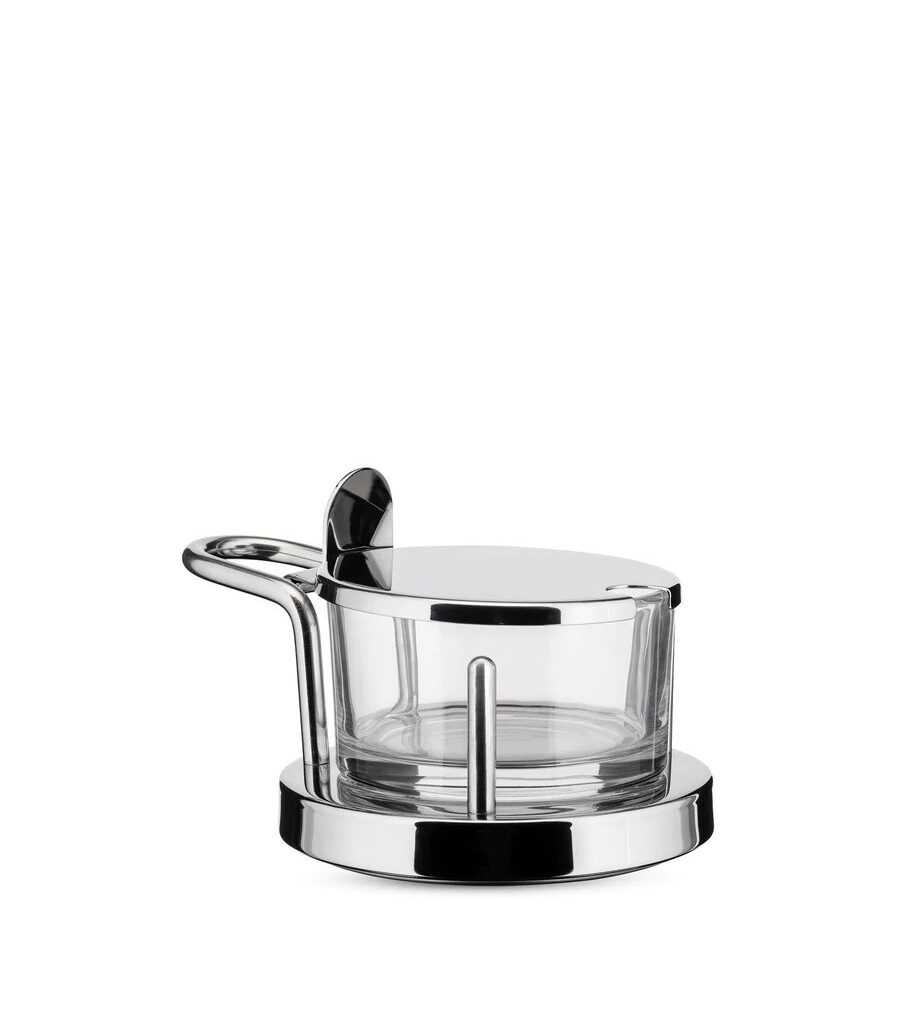 Formaggiera con coperchio in acciaio lucido , Design Sottsass , 5071